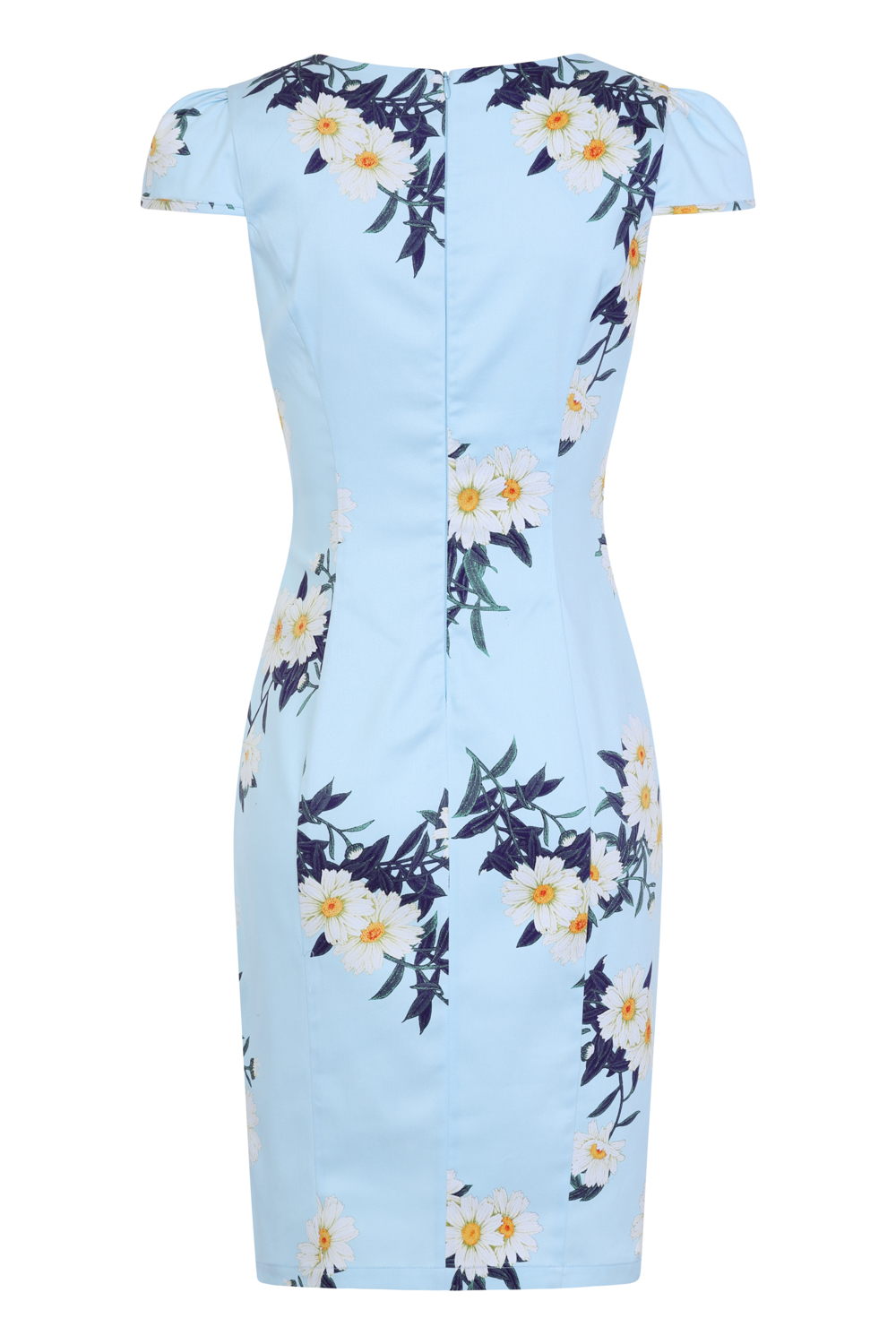 Vintage Blue Daisy Wiggle Dress